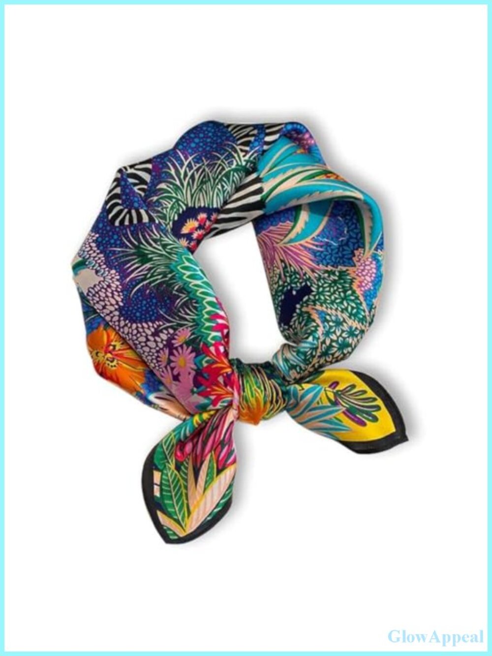 100% Mulberry Silk Neck Scarf 21x21 Lightweight Square Digital Print